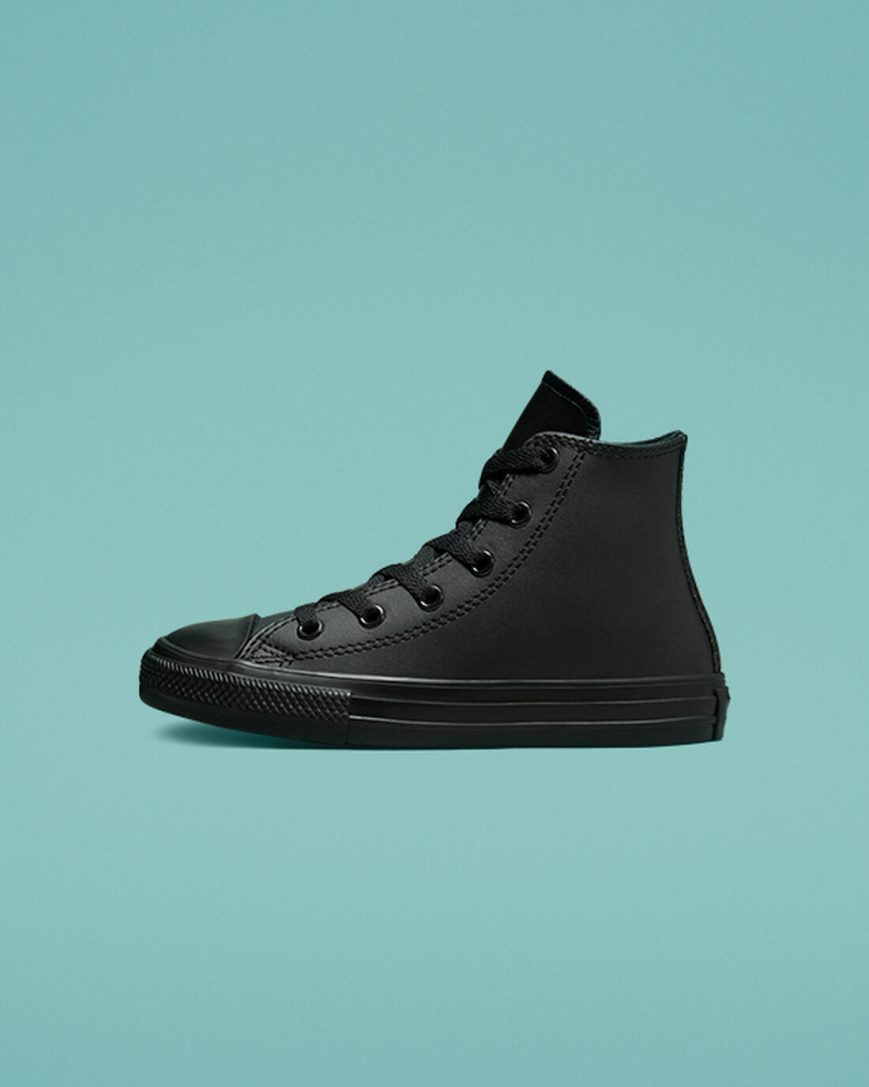 Tenisi Inalti Fete Converse Chuck Taylor All Star Piele Negrii | RO QXJKC089